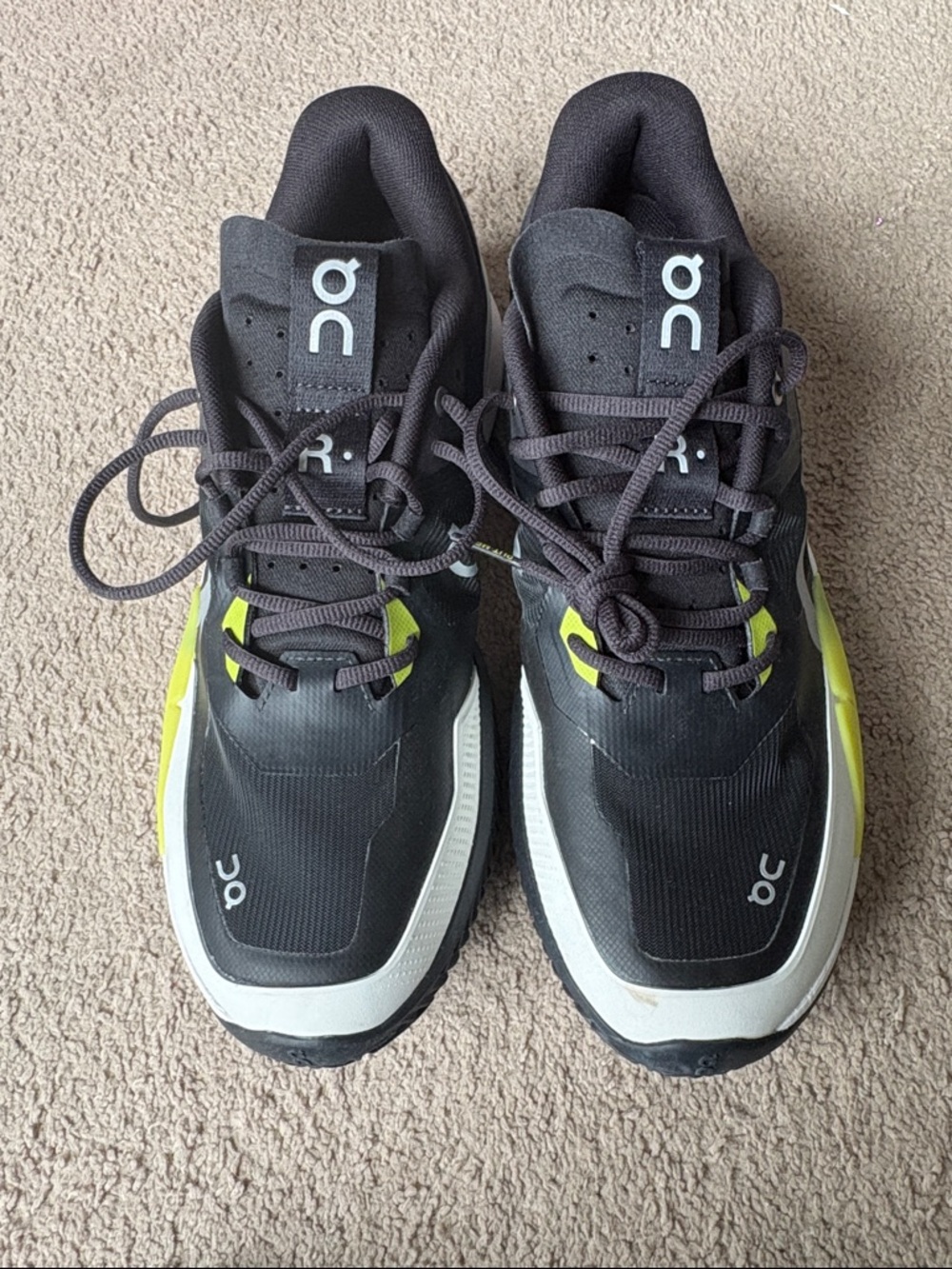 On Running Men’s Black & Neon Yellow Athletic Sneakers